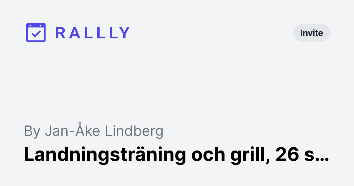 Landningsträning och grill, 26 september